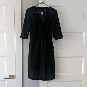 J.Crew Black Wool Wrap Dress